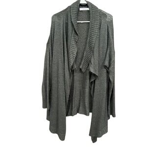 JustFab Gray Knit Cardigan Open‎ Front Draped Lightweight Plus Size 3X
